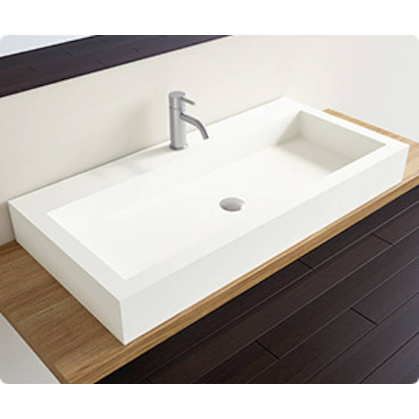 Badeloft Polymarble Rectangular Wall Mount Bathroom Sink & Reviews